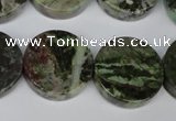 CGR38 15.5 inches 22mm coin green rain forest stone beads