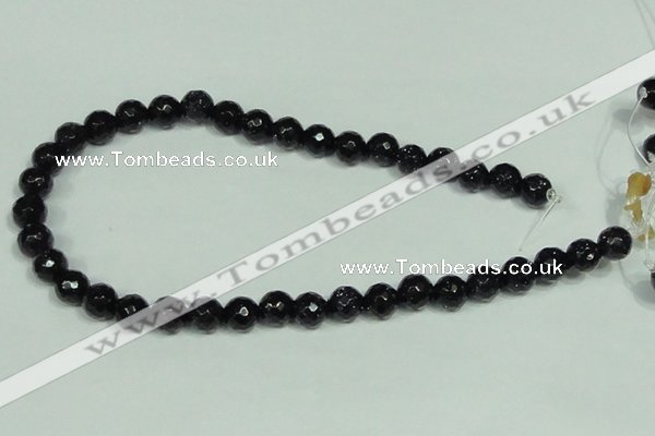 CGS107 15.5 inches 10mm faceted round blue goldstone beads wholesale