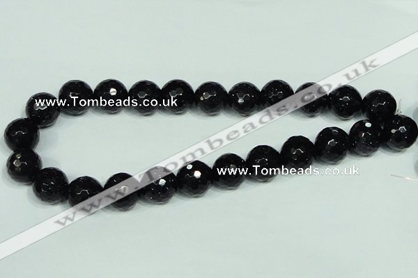 CGS109 15.5 inches 16mm faceted round blue goldstone beads wholesale