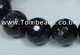 CGS110 15.5 inches 18mm faceted round blue goldstone beads wholesale