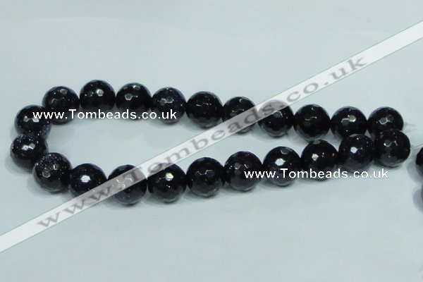 CGS111 15.5 inches 20mm faceted round blue goldstone beads wholesale