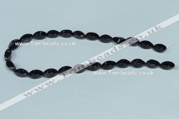 CGS119 15.5 inches 8*16mm twisted rice blue goldstone beads wholesale
