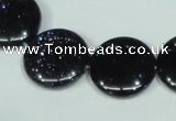 CGS123 15.5 inches 20mm flat round blue goldstone beads wholesale