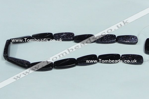 CGS133 15.5 inches 15*30mm twisted rectangle blue goldstone beads wholesale