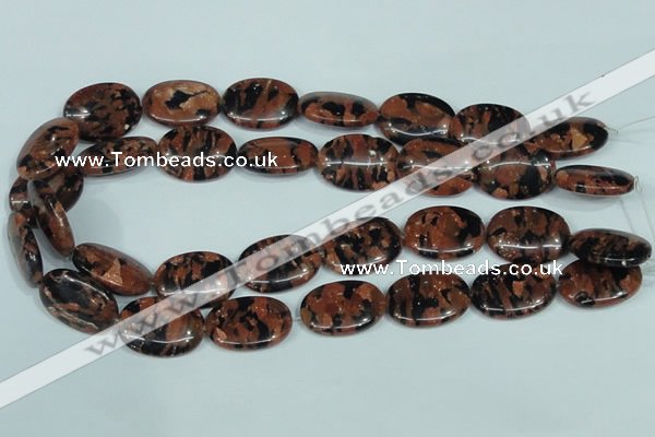 CGS213 15.5 inches 18*25mm oval blue & brown goldstone beads wholesale