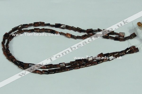 CGS216 15.5 inches 6*8mm rectangle blue & brown goldstone beads