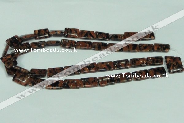 CGS217 15.5 inches 13*18mm rectangle blue & brown goldstone beads