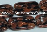 CGS218 15.5 inches 20*30mm rectangle blue & brown goldstone beads