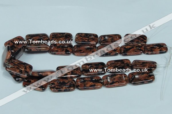 CGS218 15.5 inches 20*30mm rectangle blue & brown goldstone beads