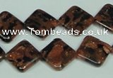 CGS219 15.5 inches 14*14mm diamond blue & brown goldstone beads