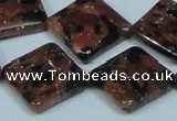 CGS220 15.5 inches 20*20mm diamond blue & brown goldstone beads