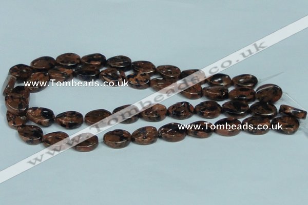 CGS221 15.5 inches 13*18mm twisted oval blue & brown goldstone beads