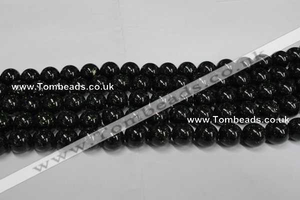 CGS404 15.5 inches 12mm round green goldstone beads wholesale