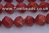 CGS452 15.5 inches 8mm faceted nuggets goldstone beads wholesale