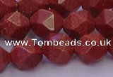 CGS453 15.5 inches 10mm faceted nuggets goldstone beads wholesale