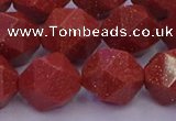 CGS454 15.5 inches 12mm faceted nuggets goldstone beads wholesale