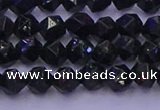 CGS461 15.5 inches 6mm faceted nuggets green goldstone beads
