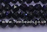 CGS461 15.5 inches 6mm faceted nuggets green goldstone beads