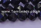 CGS462 15.5 inches 8mm faceted nuggets green goldstone beads