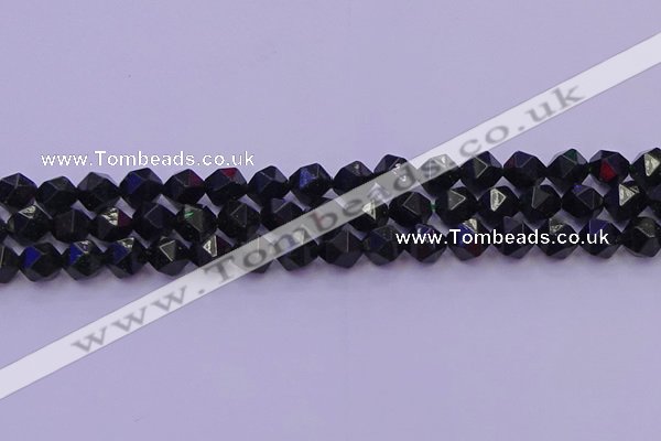 CGS462 15.5 inches 8mm faceted nuggets green goldstone beads