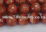 CGS473 15.5 inches 10mm faceted round goldstone beads wholesale