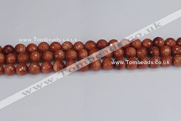 CGS473 15.5 inches 10mm faceted round goldstone beads wholesale