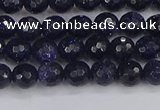 CGS478 15.5 inches 4mm faceted round blue goldstone beads