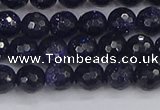 CGS479 15.5 inches 6mm faceted round blue goldstone beads