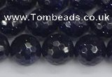 CGS482 15.5 inches 12mm faceted round blue goldstone beads