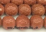 CGS490 15 inches 6mm faceted round goldstone beads