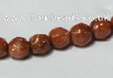 CGS58 15.5 inches 8mm faceted round goldstone beads wholesale