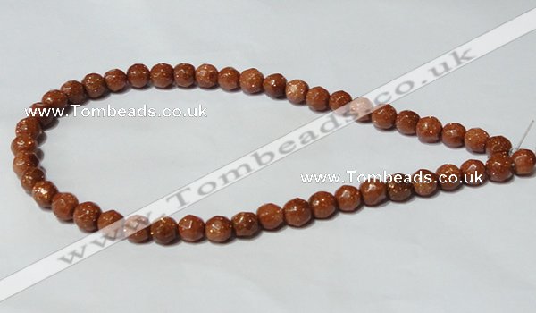 CGS58 15.5 inches 8mm faceted round goldstone beads wholesale