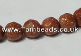 CGS59 15.5 inches 10mm faceted round goldstone beads wholesale