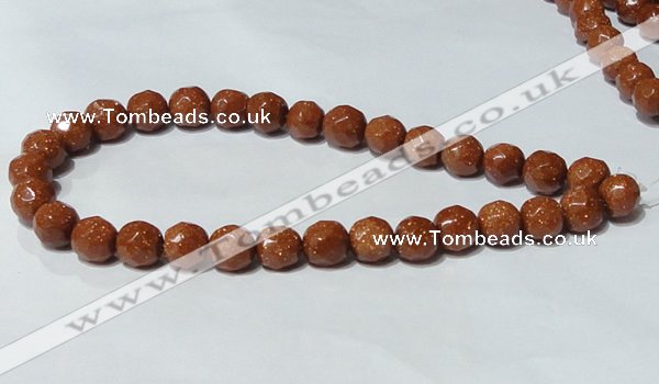 CGS60 15.5 inches 12mm faceted round goldstone beads wholesale