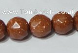 CGS61 15.5 inches 14mm faceted round goldstone beads wholesale