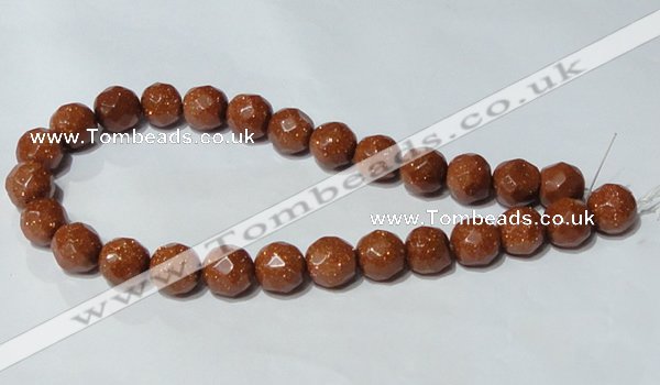 CGS61 15.5 inches 14mm faceted round goldstone beads wholesale