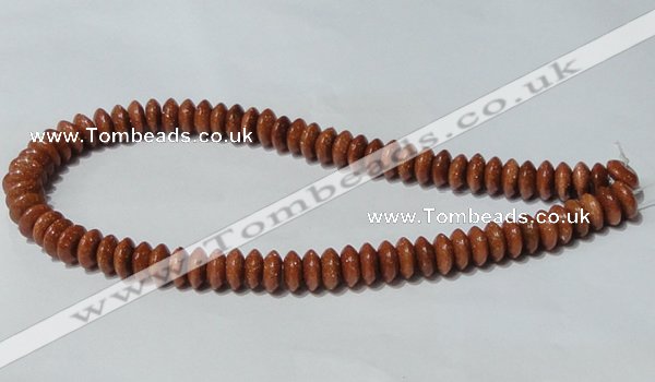 CGS68 15.5 inches 5*10mm roundel goldstone beads wholesale