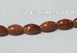 CGS69 15.5 inches 6*10mm rice goldstone beads wholesale