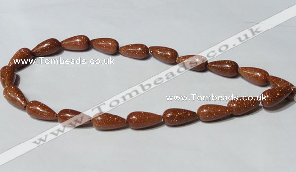 CGS72 15.5 inches 10*20mm teardrop goldstone beads wholesale