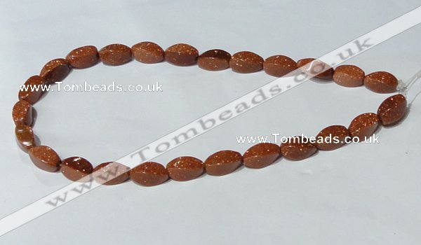 CGS74 15.5 inches 8*16mm twisted rice goldstone beads wholesale