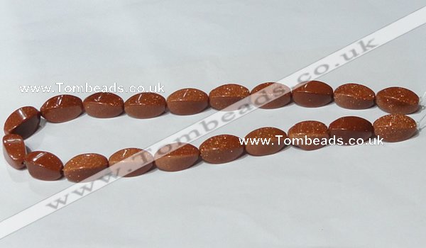 CGS75 15.5 inches 10*20mm twisted rice goldstone beads wholesale