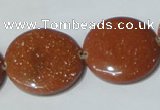 CGS77 15.5 inches 25mm coin goldstone beads wholesale