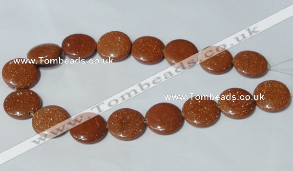 CGS77 15.5 inches 25mm coin goldstone beads wholesale