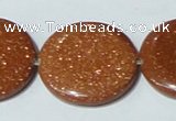 CGS78 15.5 inches 30mm coin goldstone beads wholesale
