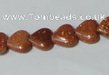 CGS81 15.5 inches 10*10mm heart goldstone beads wholesale