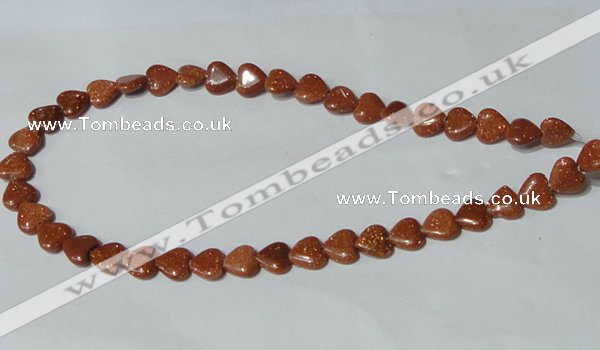 CGS81 15.5 inches 10*10mm heart goldstone beads wholesale