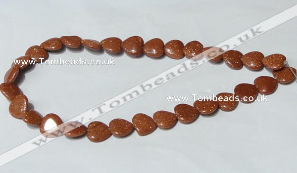 CGS83 15.5 inches 14*14mm heart goldstone beads wholesale