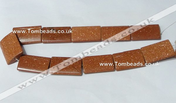 CGS85 15.5 inches 25*35mm rectangle goldstone beads wholesale