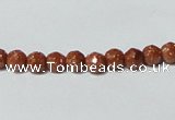 CGS88 15.5 inches 4mm faceted round goldstone beads wholesale