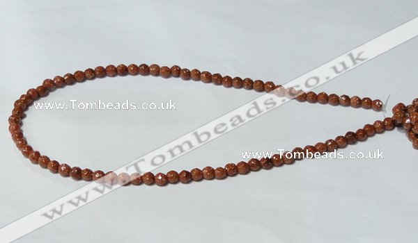 CGS88 15.5 inches 4mm faceted round goldstone beads wholesale